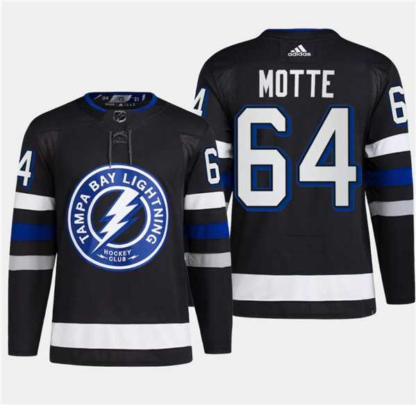 Men%27s Tampa Bay Lightning #64 Tyler Motte Black 2024 Stadium Series Stitched Jersey Dzhi